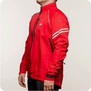 Bellwether Men's Red Lightweight Reflective Cycling Rain "Aqua No" Jacket XL